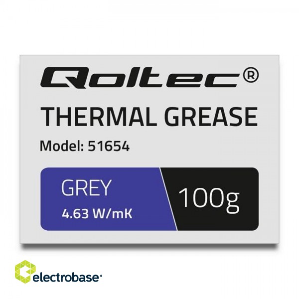 Qoltec 51654 Thermal grease 4.63 W/m-K | 100g | grey image 2