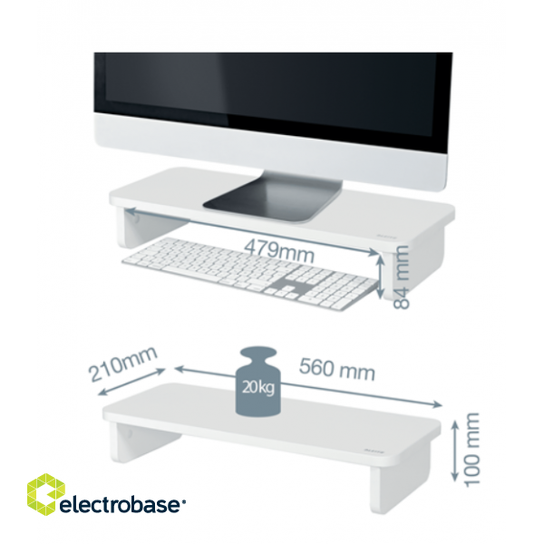 Leitz 64340001 monitor mount / stand 61 cm (24") White Desk image 2