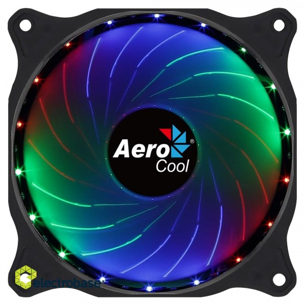 Aerocool COSMO12FRGB PC Fan 12cm LED RGB Molex Connector Silent Black paveikslėlis 1