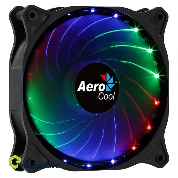Aerocool COSMO12FRGB PC Fan 12cm LED RGB Molex Connector Silent Black paveikslėlis 2
