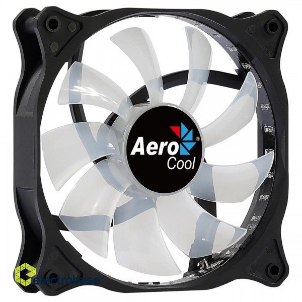 Aerocool COSMO12FRGB PC Fan 12cm LED RGB Molex Connector Silent Black paveikslėlis 5