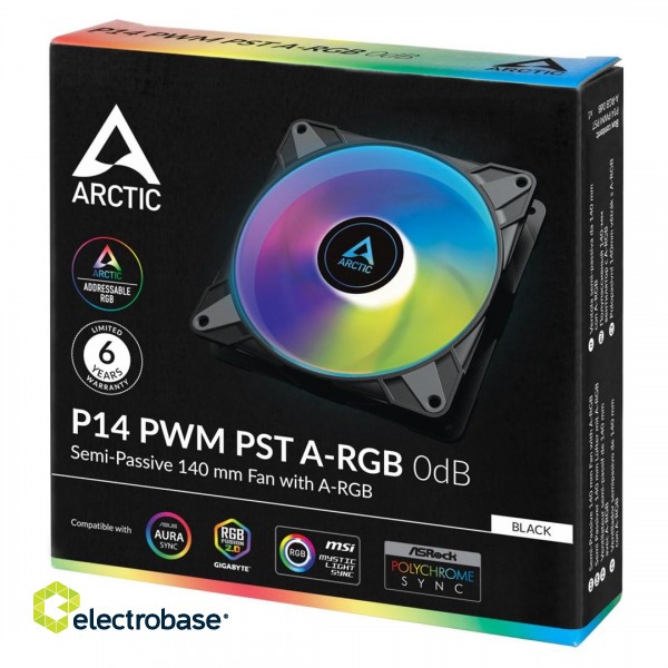 ARCTIC P14 PWM PST A-RGB 0dB - Semi-Passive 140 mm Fan with Digital A-RGB image 5