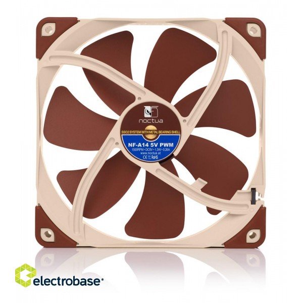 Noctua NF-A14 Computer case Fan 14 cm Beige, Brown image 1