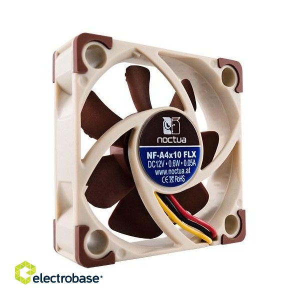 Noctua NF-A4x10 5V Computer case Fan 4 cm Beige, Brown paveikslėlis 3