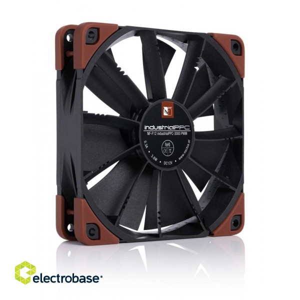 Noctua NF-F12 industrialPPC-3000 PWM Computer case Fan 12 cm Black, Brown image 2