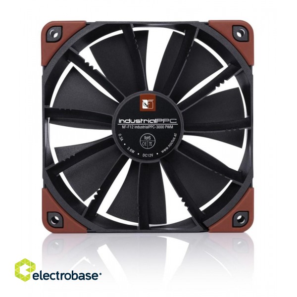 Noctua NF-F12 industrialPPC-3000 PWM Computer case Fan 12 cm Black, Brown image 4