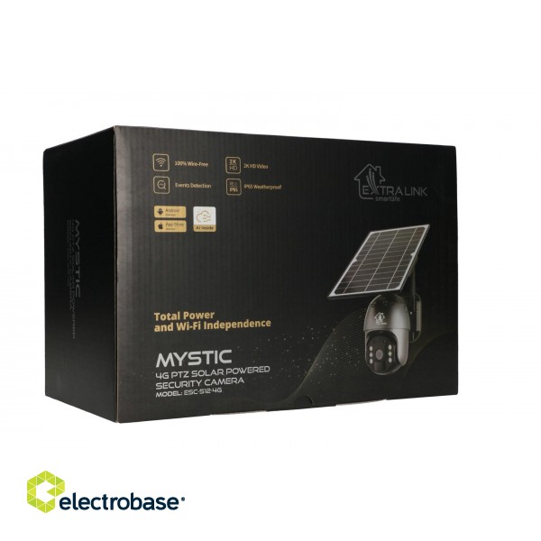 Extralink 3G/4G/LTE camera Mystic 4G PTZ with solar panel 8W, 1080p, IP66, 4x 18650 battery image 9