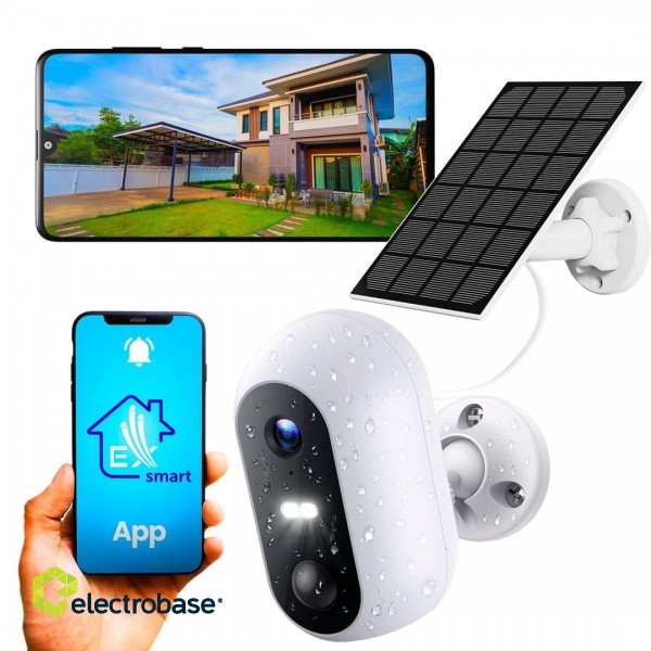 Extralink Smart Life SolarEye | Kamera zewnętrzna z panelem solarnym | bezprzewodowa, Full HD 1080p, Wi-Fi, akumulator 5200mAh, IP54 paveikslėlis 1