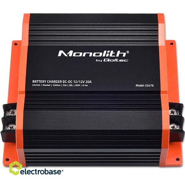 Qoltec 52479 Monolith DC-DC charger for LiFePO4 AGM 12V batteries | 20A | 250W image 7