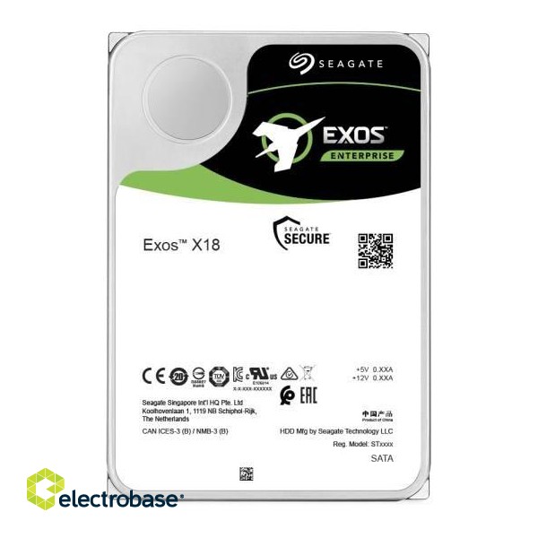 Seagate Exos ST12000NM000J internal hard drive 3.5" 12 TB Serial ATA III paveikslėlis 1