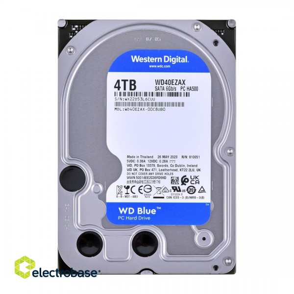Western Digital Blue WD40EZAX internal hard drive 3.5" 4 TB Serial ATA III paveikslėlis 1