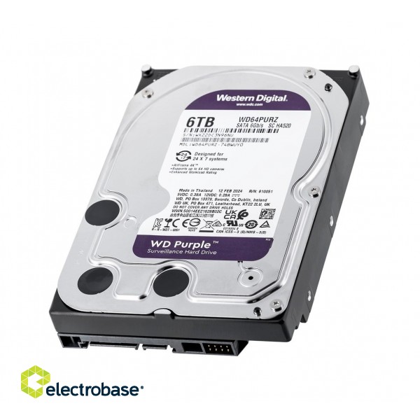 Western Digital WD64PURZ internal hard drive 3.5" 6000 GB Serial ATA III paveikslėlis 5