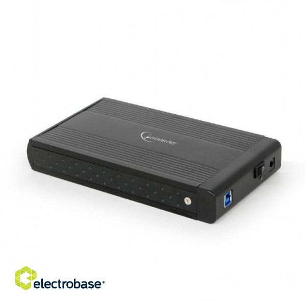 Gembird EE3-U3S-3 storage drive enclosure HDD enclosure Black 3.5" paveikslėlis 1