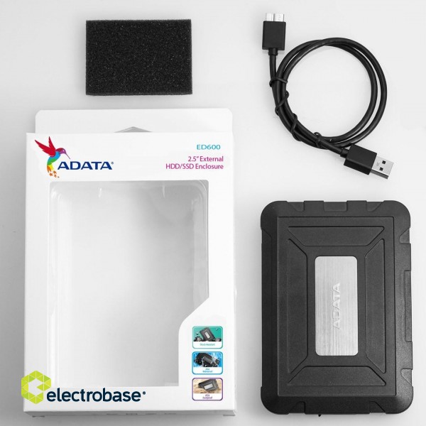 ADATA ED600 HDD/SSD enclosure Black 2.5" фото 2