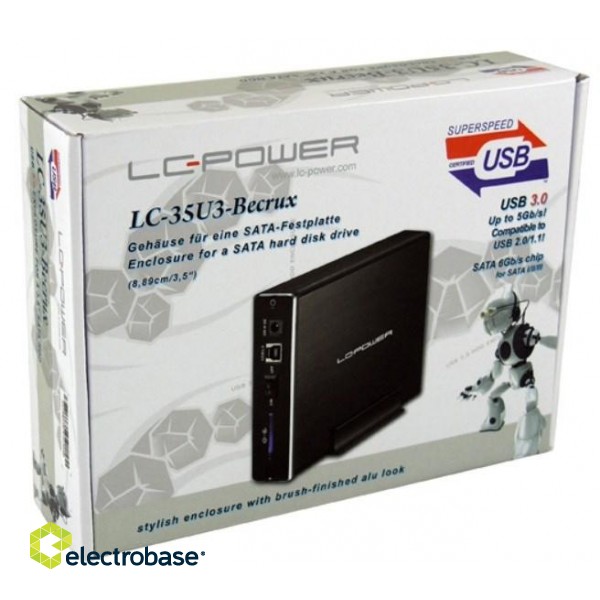 LC-Power LC-35U3-Becrux Black 3.5" paveikslėlis 3