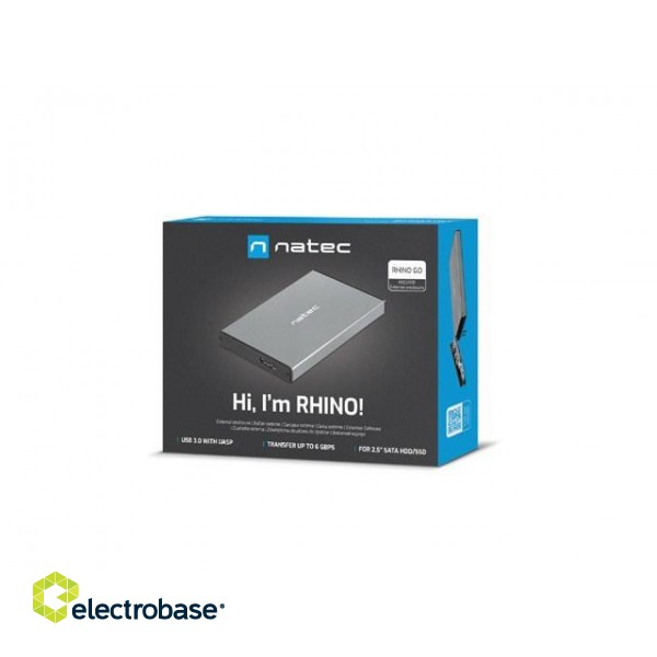 NATEC HDD ENCLOSURE RHINO GO (USB 3.0, 2.5", GREY) image 3
