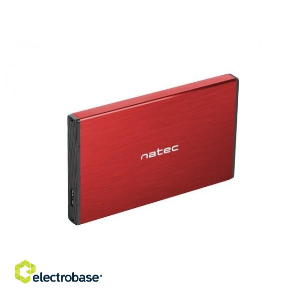 NATEC HDD ENCLOSURE RHINO GO (USB 3.0, 2.5", RED) image 1