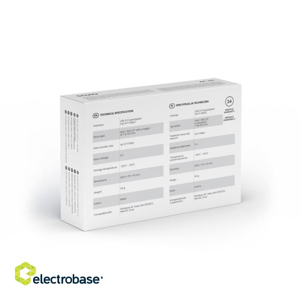 Savio 2.5" External HDD/SDD enclosure, USB 3.0, AK-65 image 2