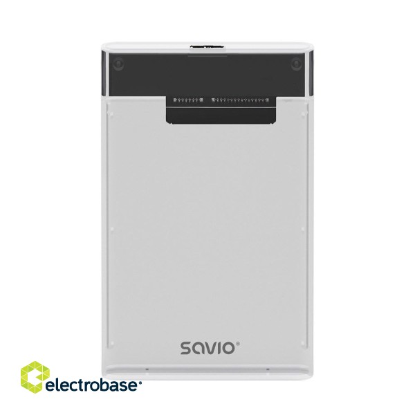 Savio 2.5" External HDD/SSD enclosure, USB 3.0, transparent, AK-66 фото 1