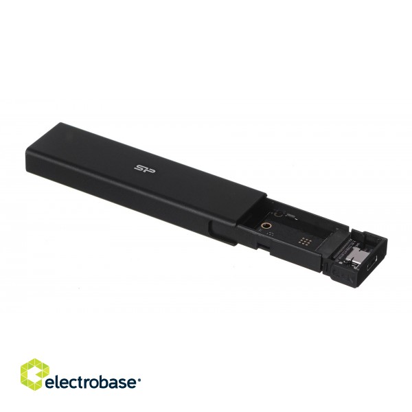 SILICON POWER PD60 Enclosure USB-C case M.2 PCIe NVMe SSD / M.2 SATA SSD (SP000HSPSDPD60CK) Black фото 1
