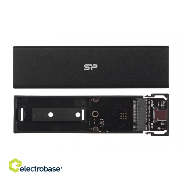 SILICON POWER PD60 Enclosure USB-C case M.2 PCIe NVMe SSD / M.2 SATA SSD (SP000HSPSDPD60CK) Black image 5