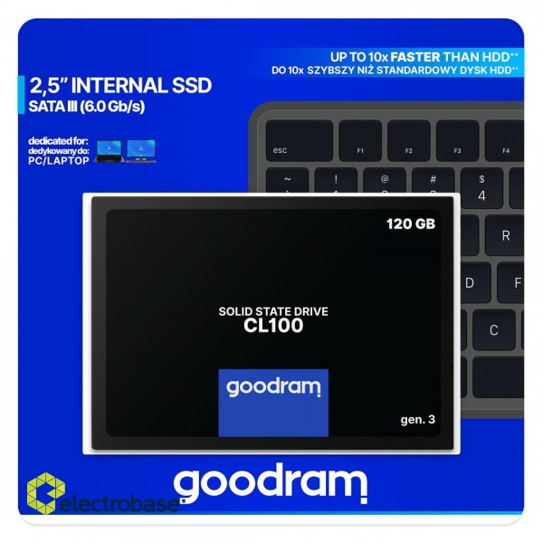 Goodram CL100 gen.3 2.5" 120 GB Serial ATA III 3D NAND paveikslėlis 8