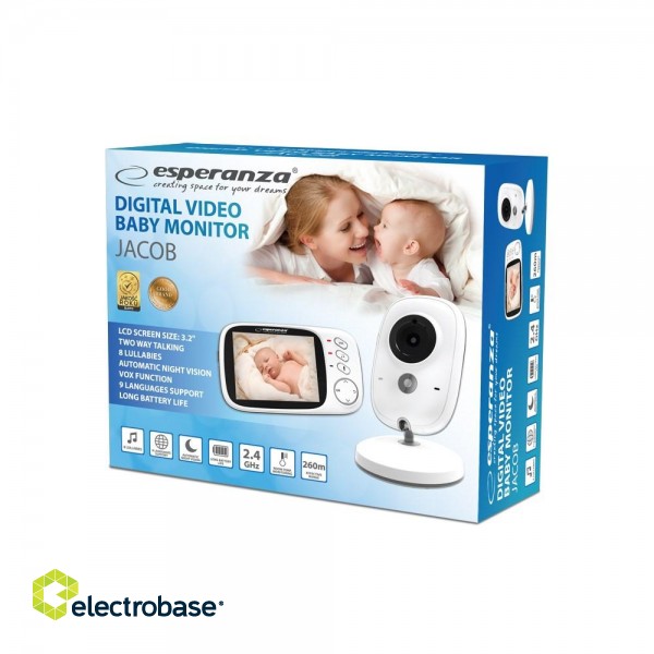 Esperanza EHM002 LCD Baby Monitor 3,2" White image 2