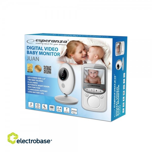 Esperanza EHM003 LCD Baby Monitor 2.4" White фото 2
