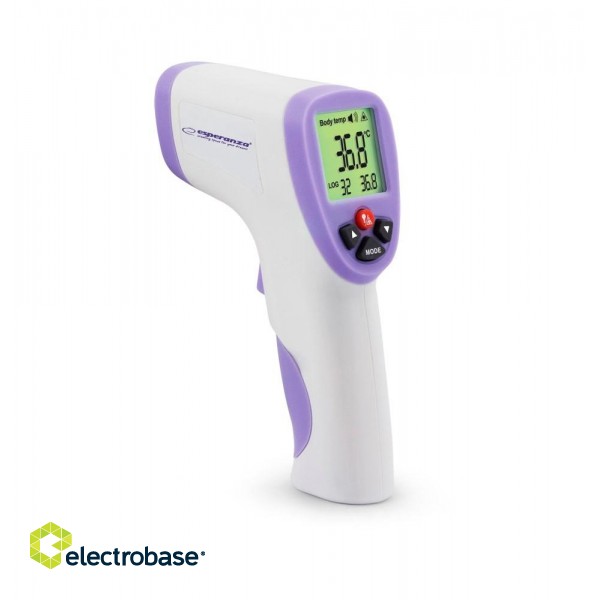Esperanza ECT002 digital body thermometer Remote sensing thermometer Purple, White Ear, Forehead, Oral, Rectal, Underarm Buttons paveikslėlis 1