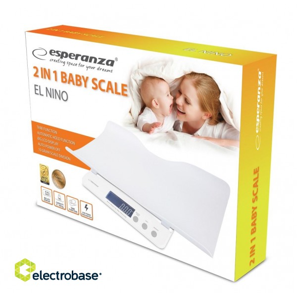 Esperanza EBS017 Children's scales for infants 2in1 White paveikslėlis 4