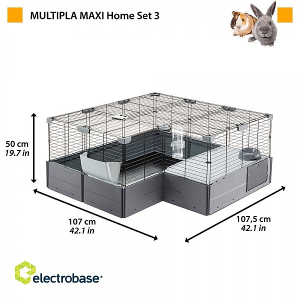 FERPLAST Multipla Maxi - modular cage for rabbit or guinea pig - 142.5 x 72 x 50 cm image 4