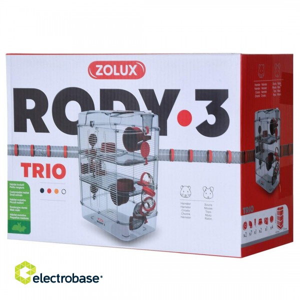 ZOLUX Rody3 Trio - rodent cage - red фото 2