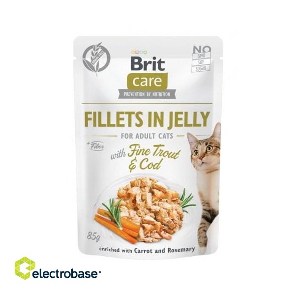 BRIT Care Fillets in Jelly - trout and cod fillets in jelly - wet cat food - 85 g