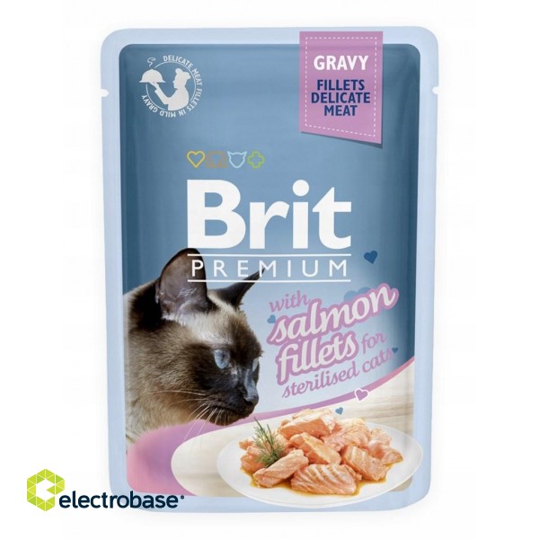 BRIT Premium Sterilised Gravy Salmon - wet cat food - 85g