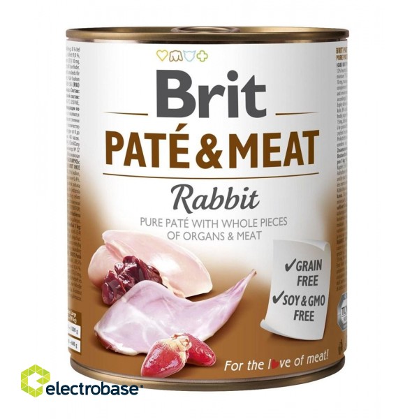 Wet dog food BRIT PATÉ & MEAT Rabbit 800 g