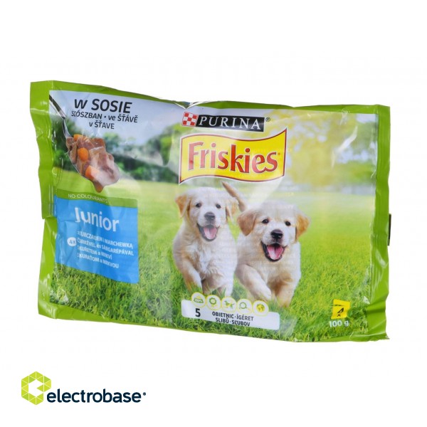 FRISKIES Junior Chicken with Carrots - wet dog food - 4x100g image 2