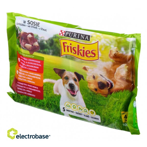 PURINA Friskies Adult - Meat - wet dog food - 4 x100 g image 1