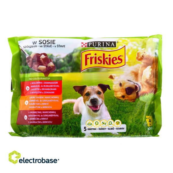 PURINA Friskies Adult - Meat - wet dog food - 4 x100 g image 2