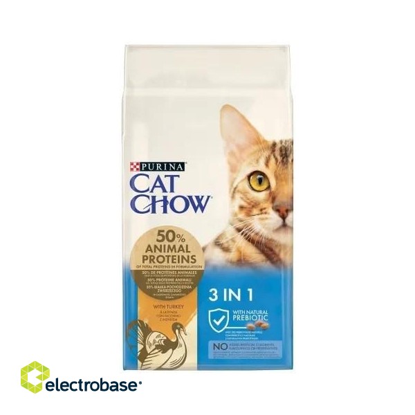 Purina Cat Chow 3in1 cats dry food 15 kg Adult Turkey