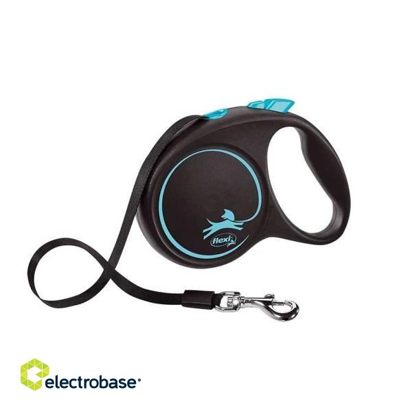 Flexi Automatic leash Black Design M 5 m, Blue image 1