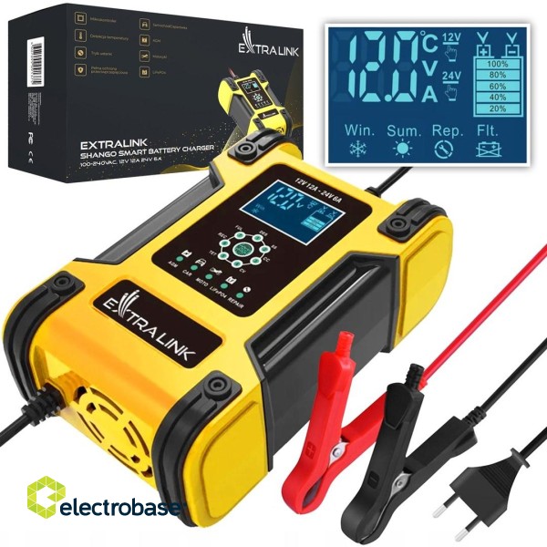 Extralink EX.30813 vehicle battery charger 12 / 24 V Black, Yellow image 3