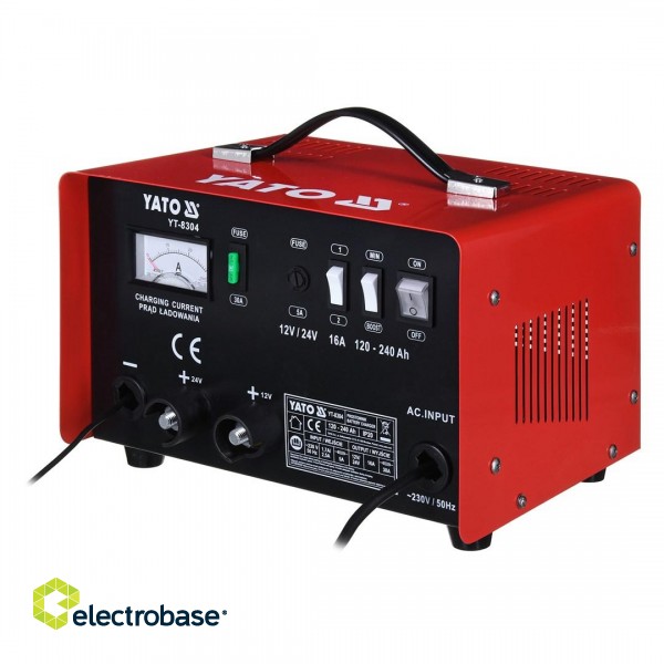 YATO CHARGER WITH STARTING SUPPORT 16A 12V / 24V 120 - 240Ah фото 2