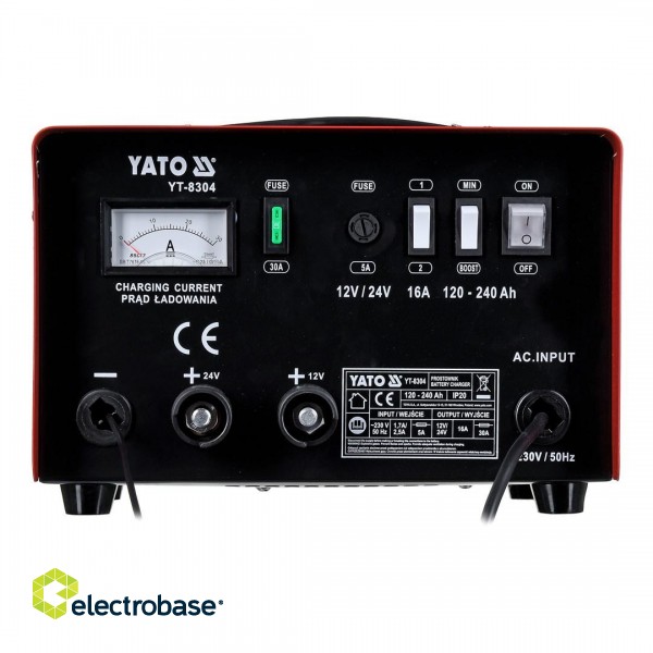 YATO CHARGER WITH STARTING SUPPORT 16A 12V / 24V 120 - 240Ah image 3