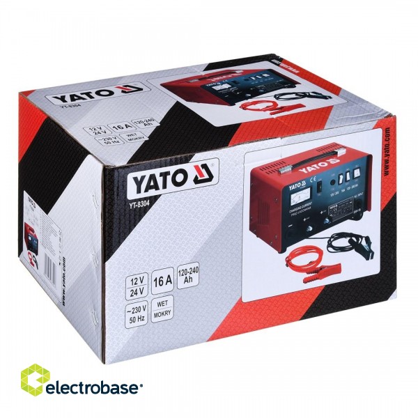 YATO CHARGER WITH STARTING SUPPORT 16A 12V / 24V 120 - 240Ah image 6