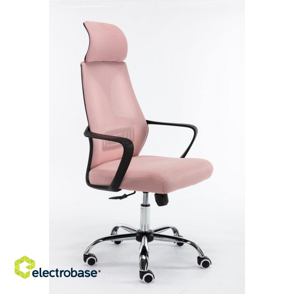 Topeshop FOTEL NIGEL RÓŻOWY office/computer chair Padded seat Mesh backrest image 5