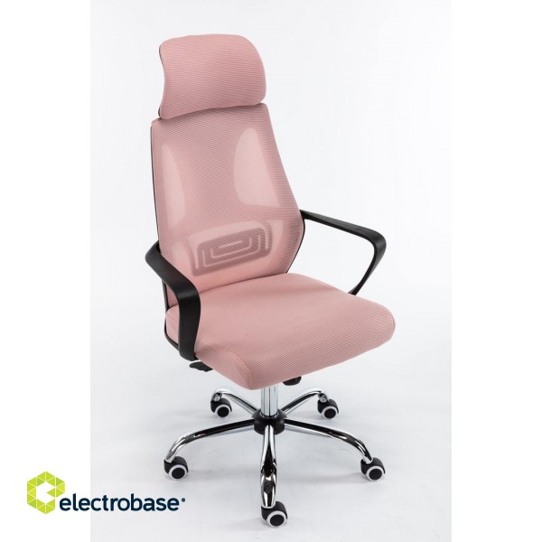 Topeshop FOTEL NIGEL RÓŻOWY office/computer chair Padded seat Mesh backrest image 1