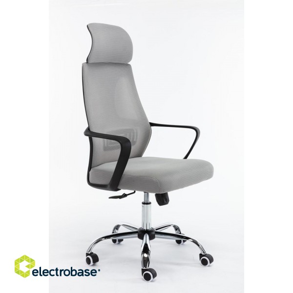 Topeshop FOTEL NIGEL SZARY office/computer chair Padded seat Mesh backrest image 4