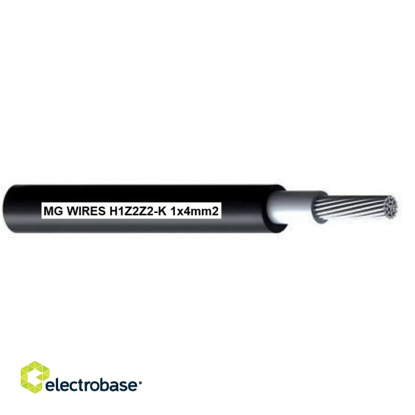 Photovoltaic cable // MG Wires // 1x4mm2, 0.6/1kV black H1Z2Z2-K-4mm2 BK, 500m spool