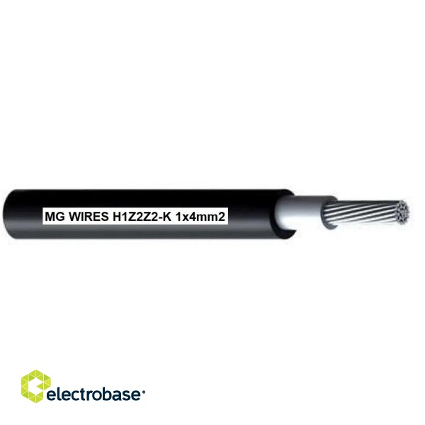 Photovoltaic cable // MG Wires // 1x4mm2, 0.6/1kV black H1Z2Z2-K-4mm2 BK, 50m package