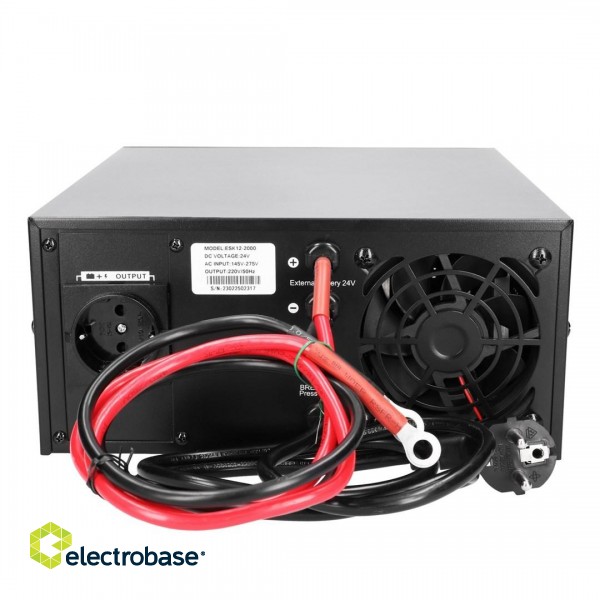 Extralink Lightning 600VA/480W | Inverter | Pure sine wave, battery voltage 12VDC paveikslėlis 2